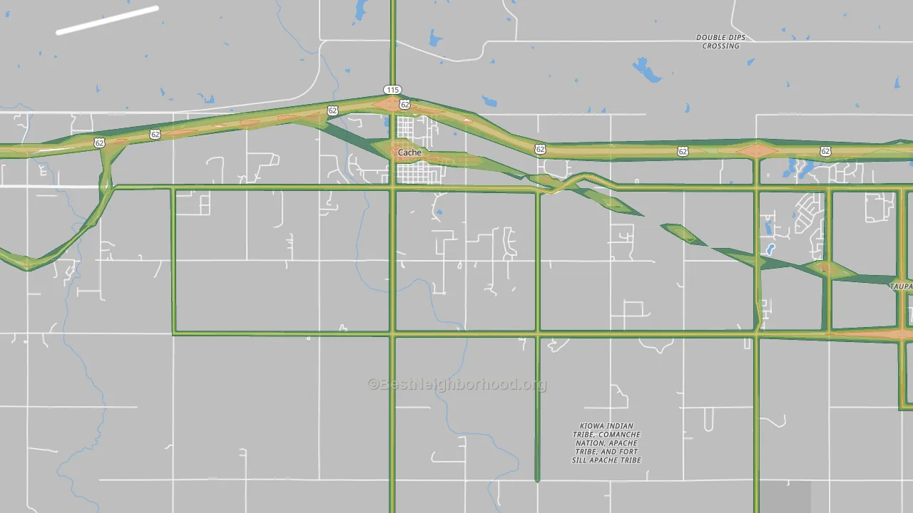 73527, OK Map of Noise Levels in 73527