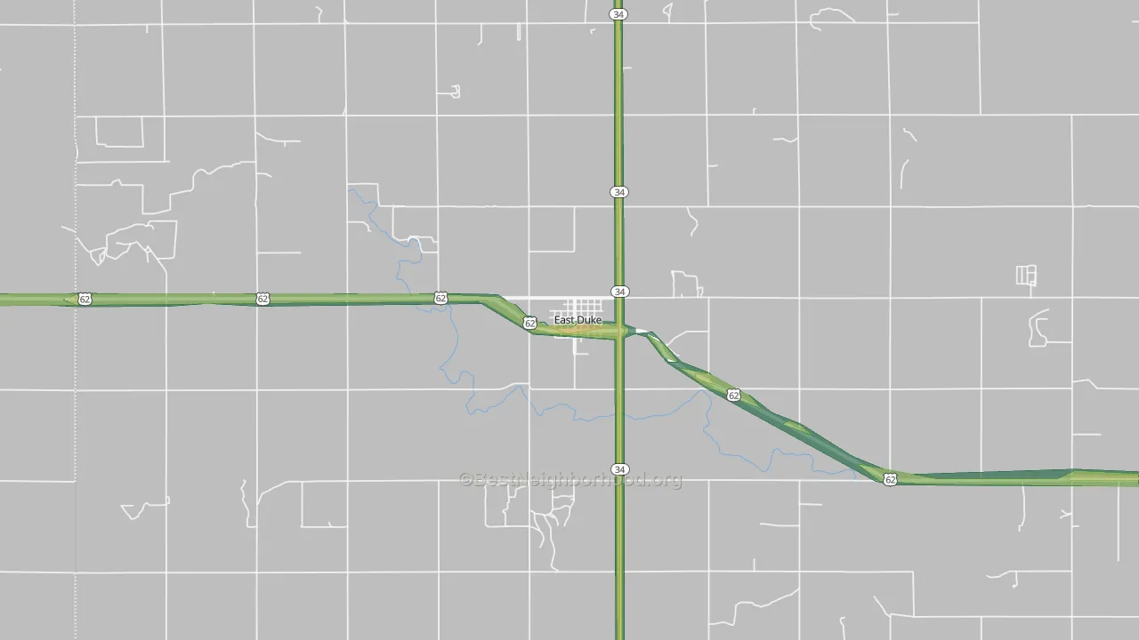73532, OK Map of Noise Levels in 73532