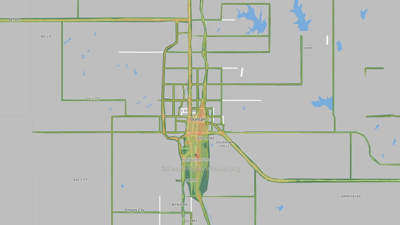 73533, OK Map of Noise Levels in 73533