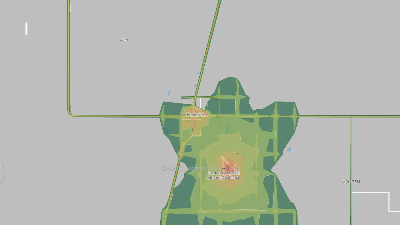 73542, OK Map of Noise Levels in 73542