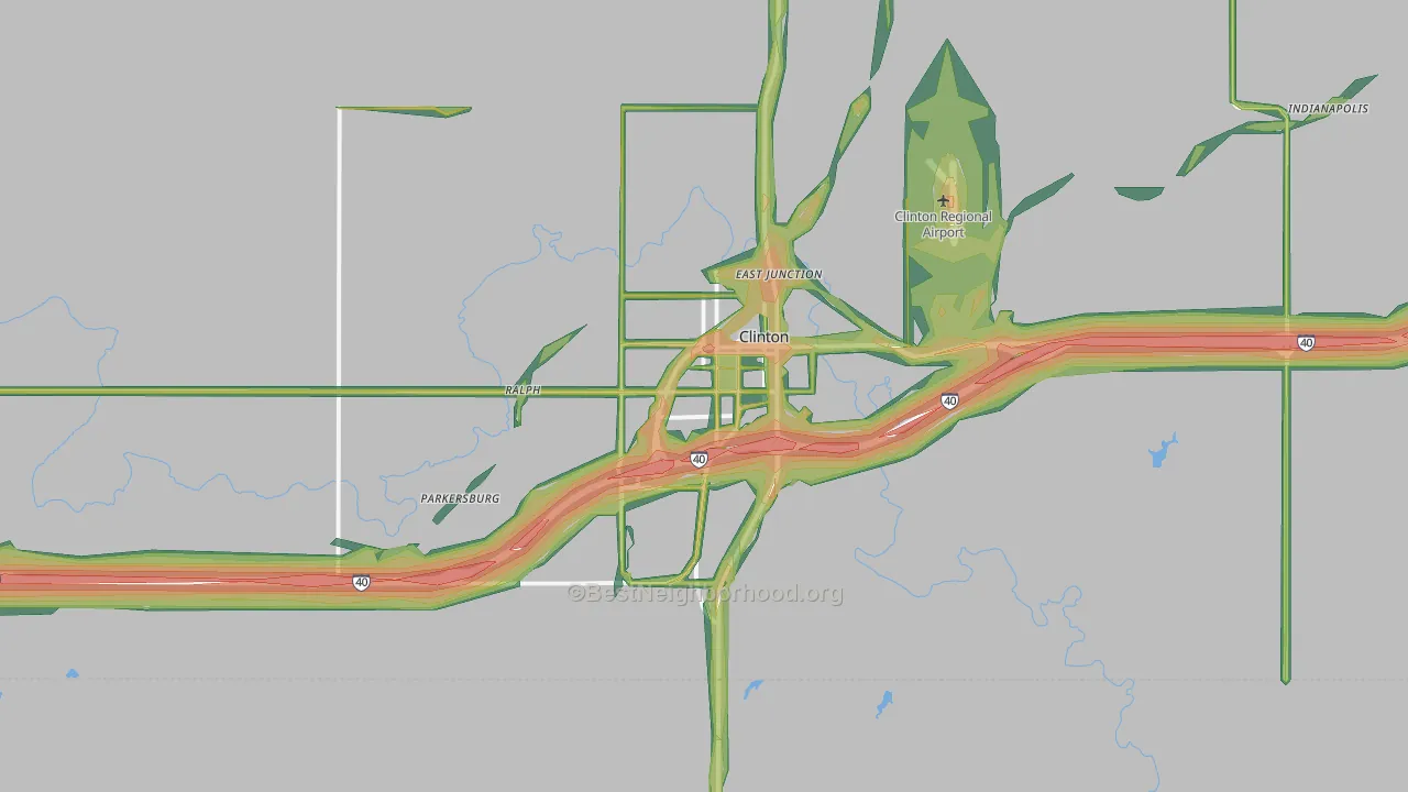 73601, OK Map of Noise Levels in 73601