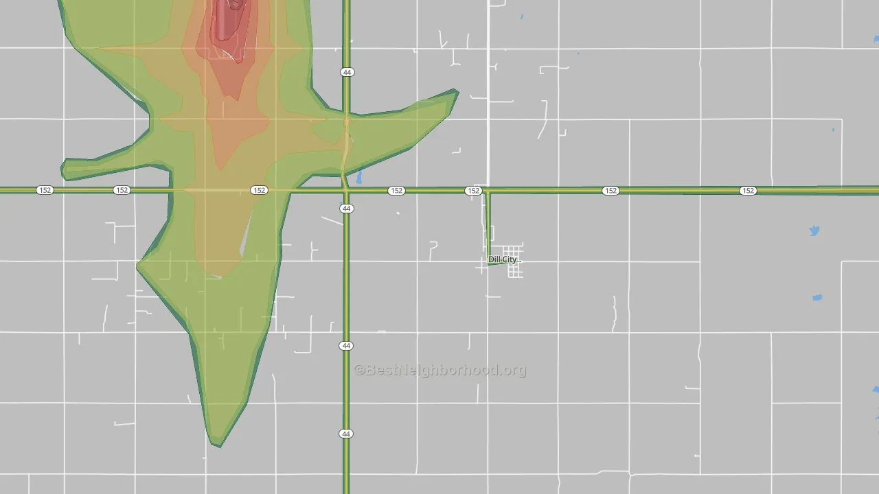 73641, OK Map of Noise Levels in 73641