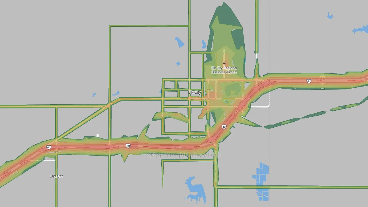 73644, OK Map of Noise Levels in 73644