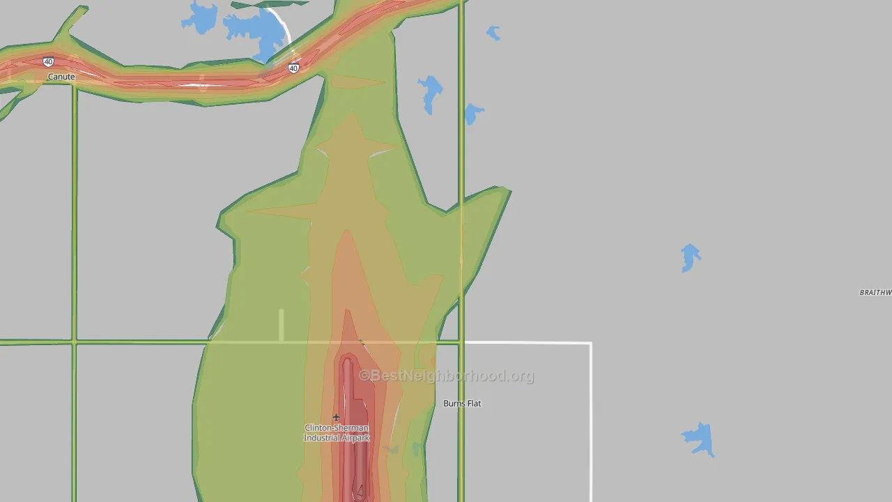 73647, OK Map of Noise Levels in 73647