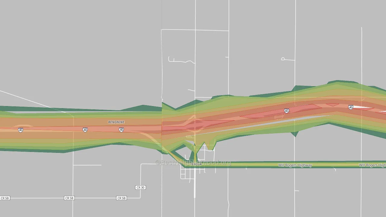 73668, OK Map of Noise Levels in 73668