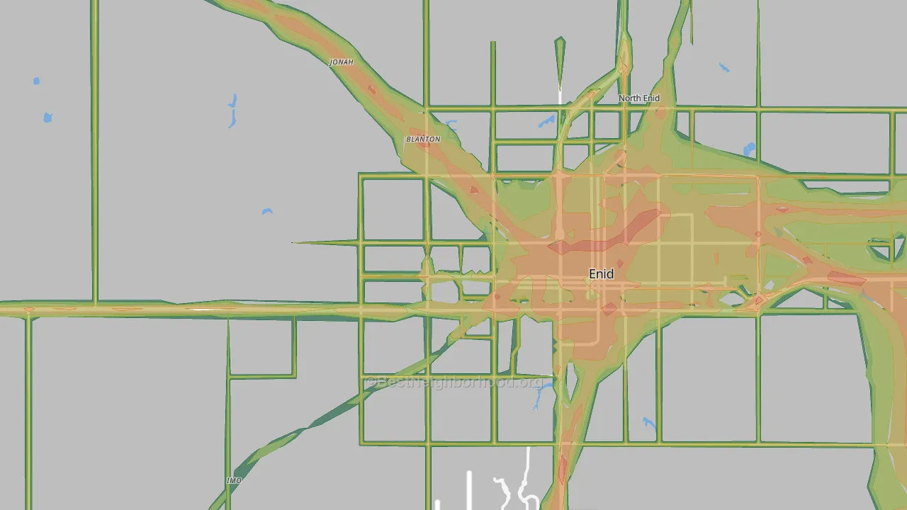73703, OK Map of Noise Levels in 73703