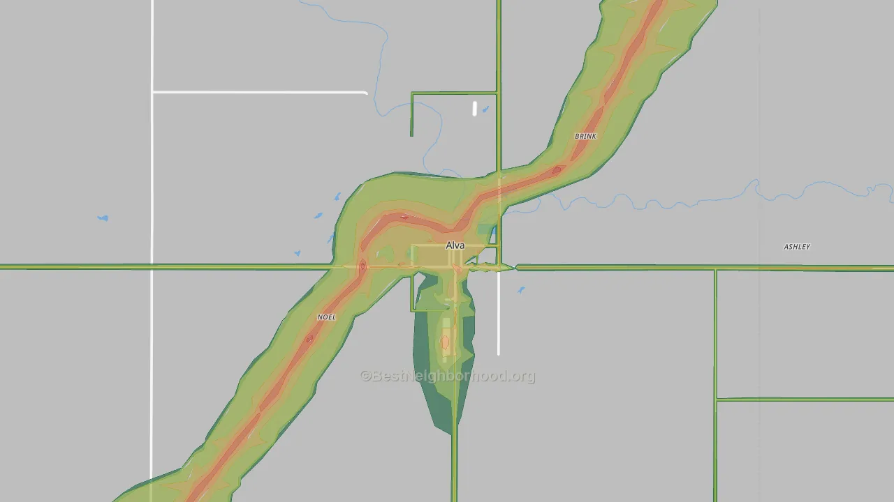 73717, OK Map of Noise Levels in 73717