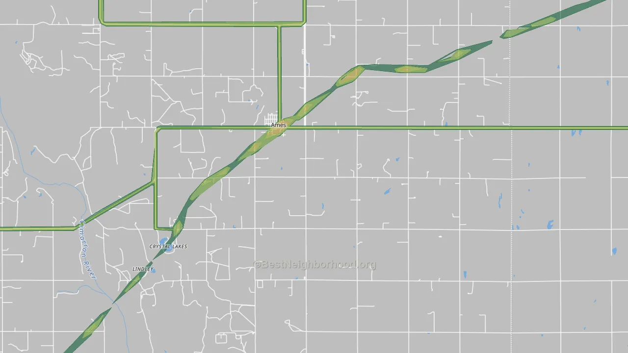 73718, OK Map of Noise Levels in 73718