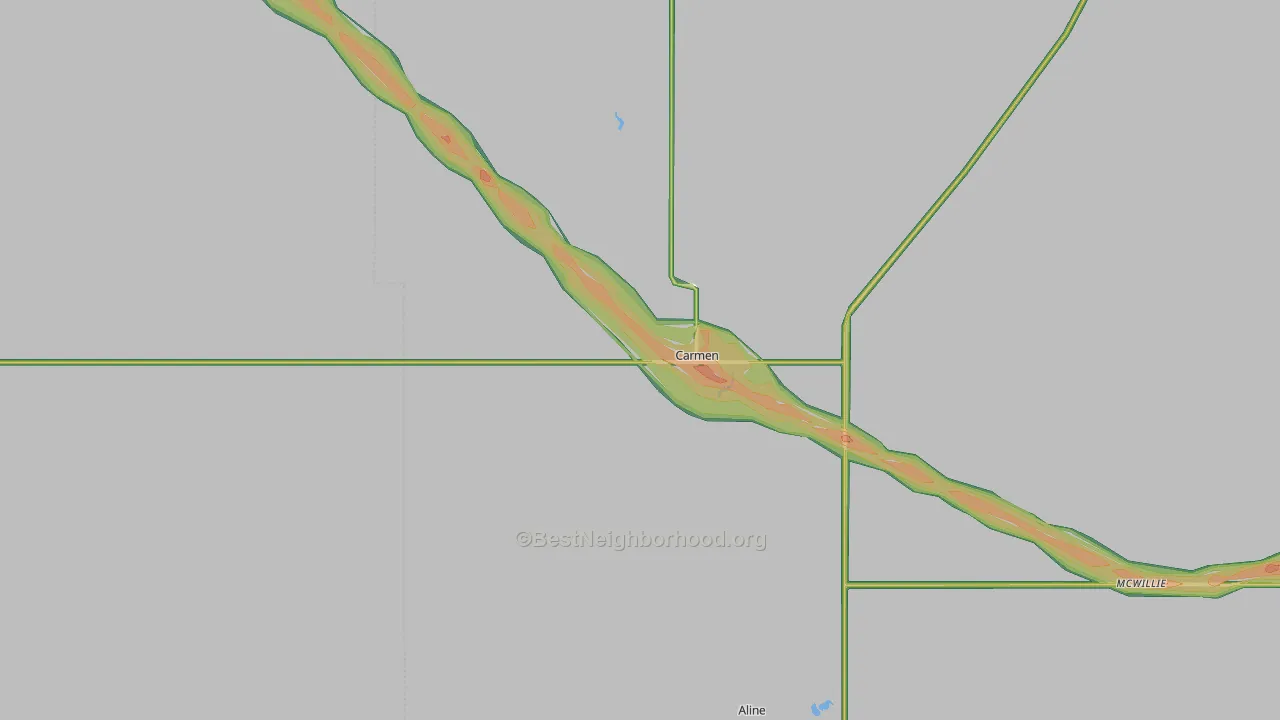 73726, OK Map of Noise Levels in 73726