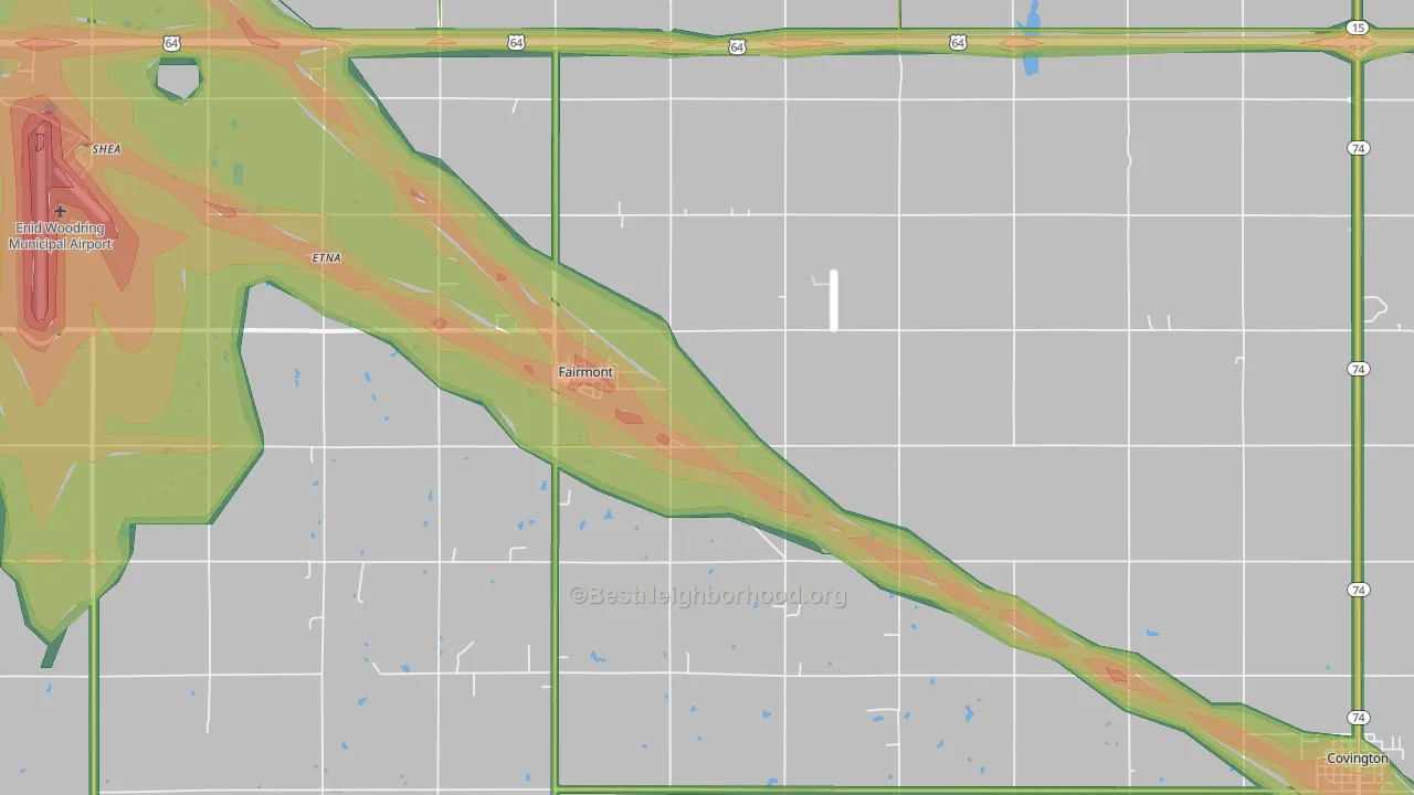 73736, OK Map of Noise Levels in 73736
