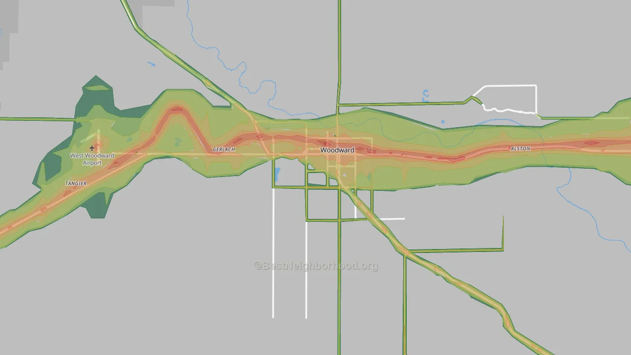 73801, OK Map of Noise Levels in 73801