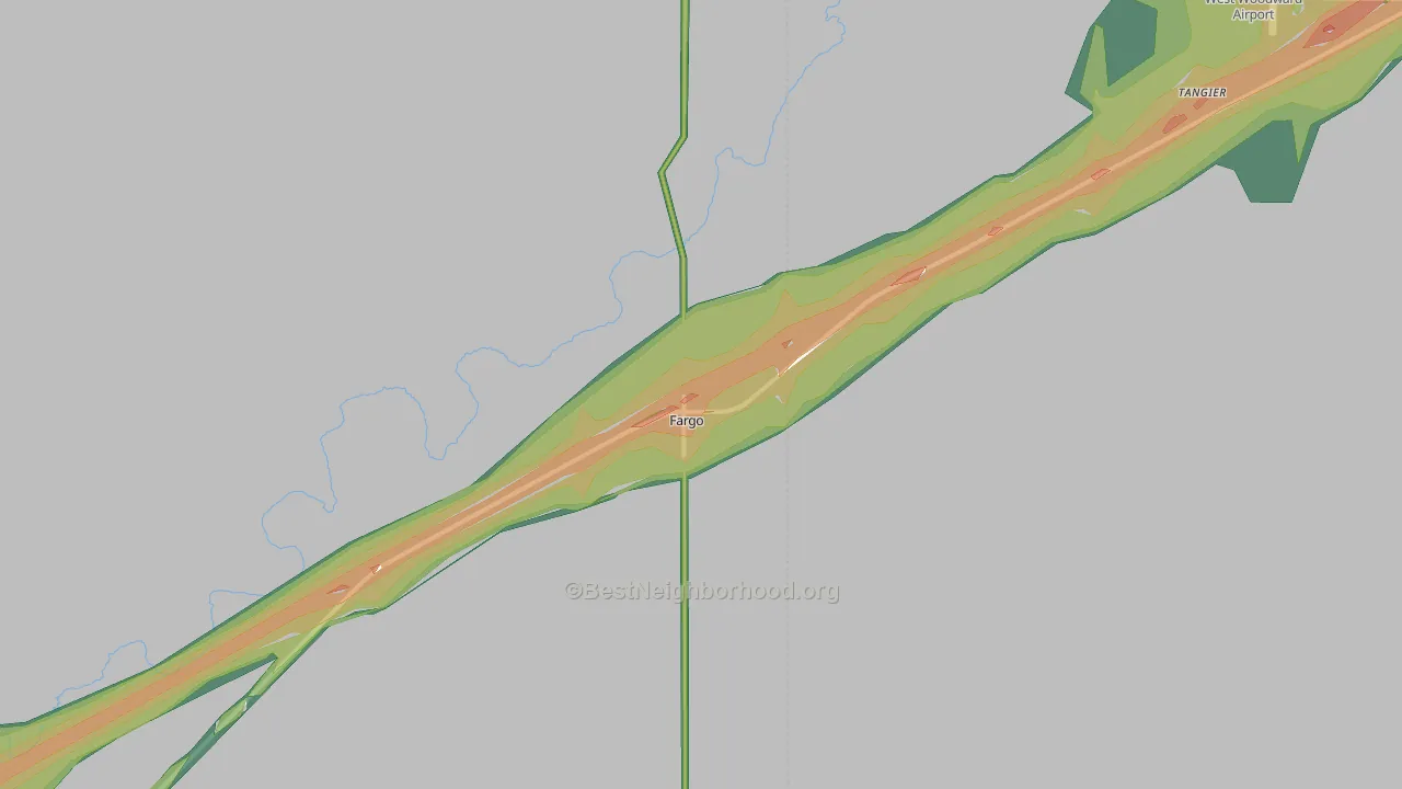 73840, OK Map of Noise Levels in 73840