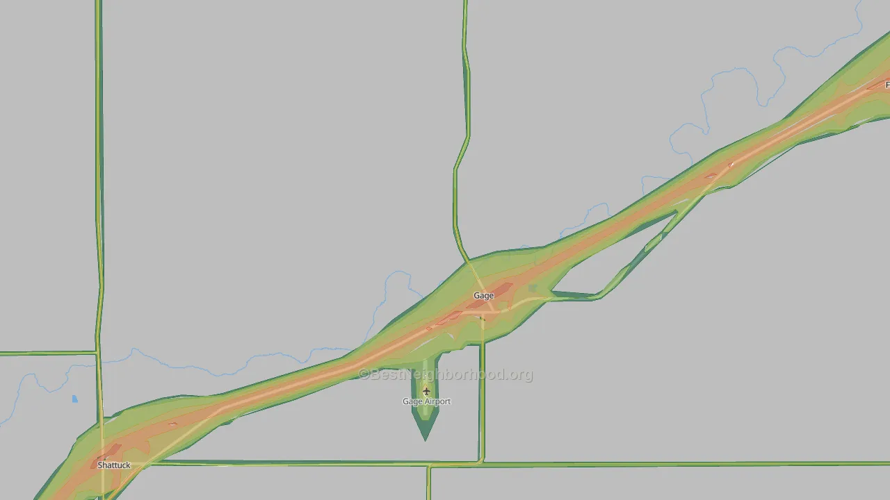73843, OK Map of Noise Levels in 73843