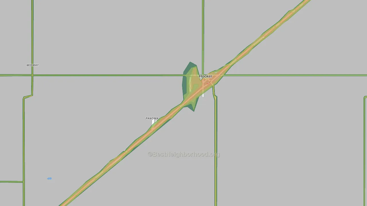 73945, OK Map of Noise Levels in 73945
