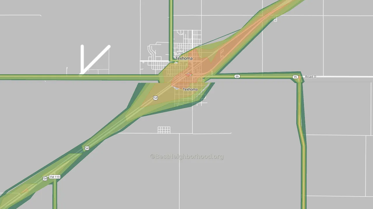 73960, TX Map of Noise Levels in 73960