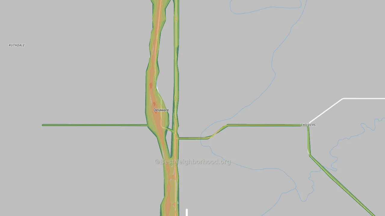 74027, OK Map of Noise Levels in 74027