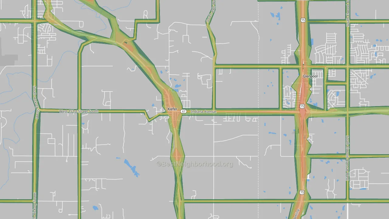 74041, OK Map of Noise Levels in 74041