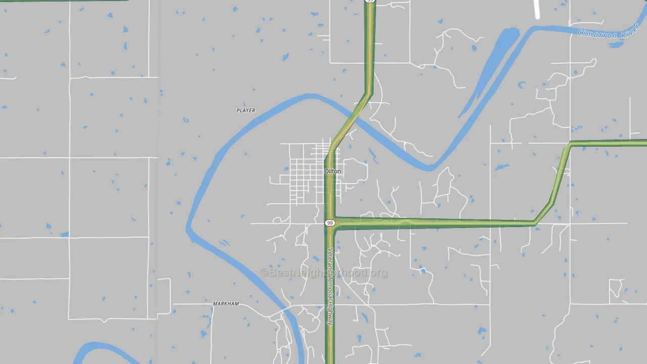 74052, OK Map of Noise Levels in 74052