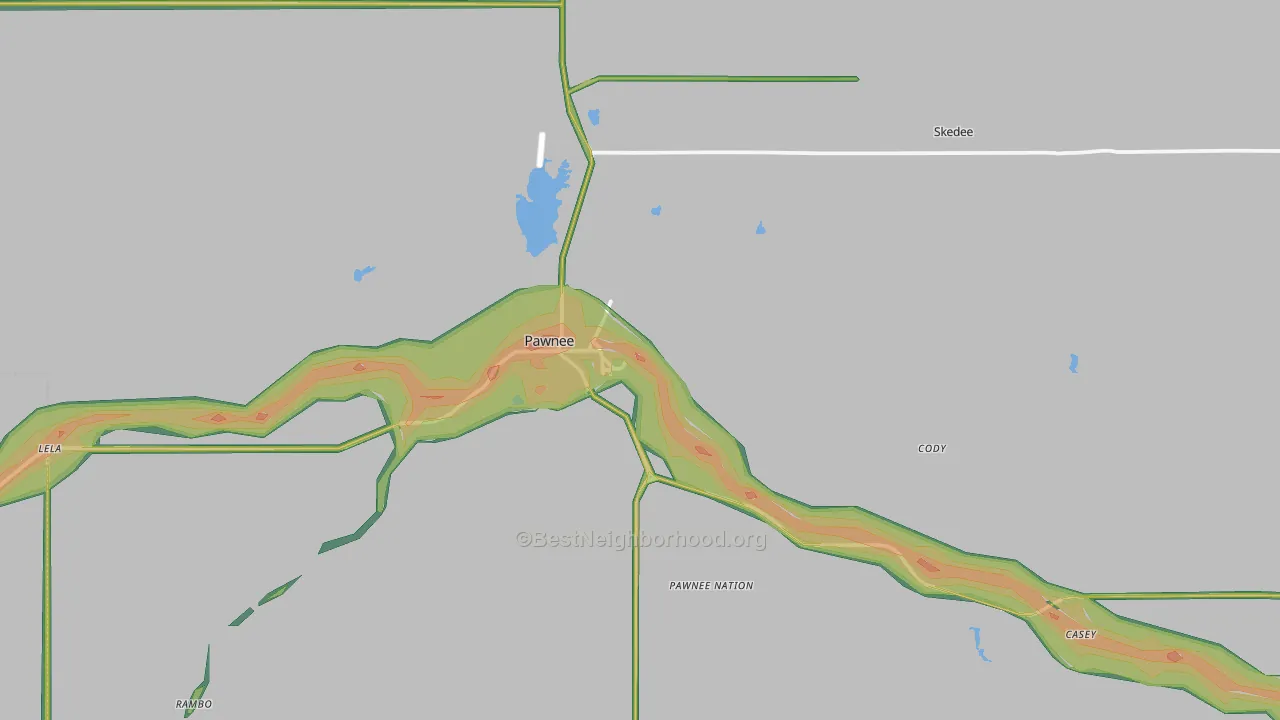 74058, OK Map of Noise Levels in 74058