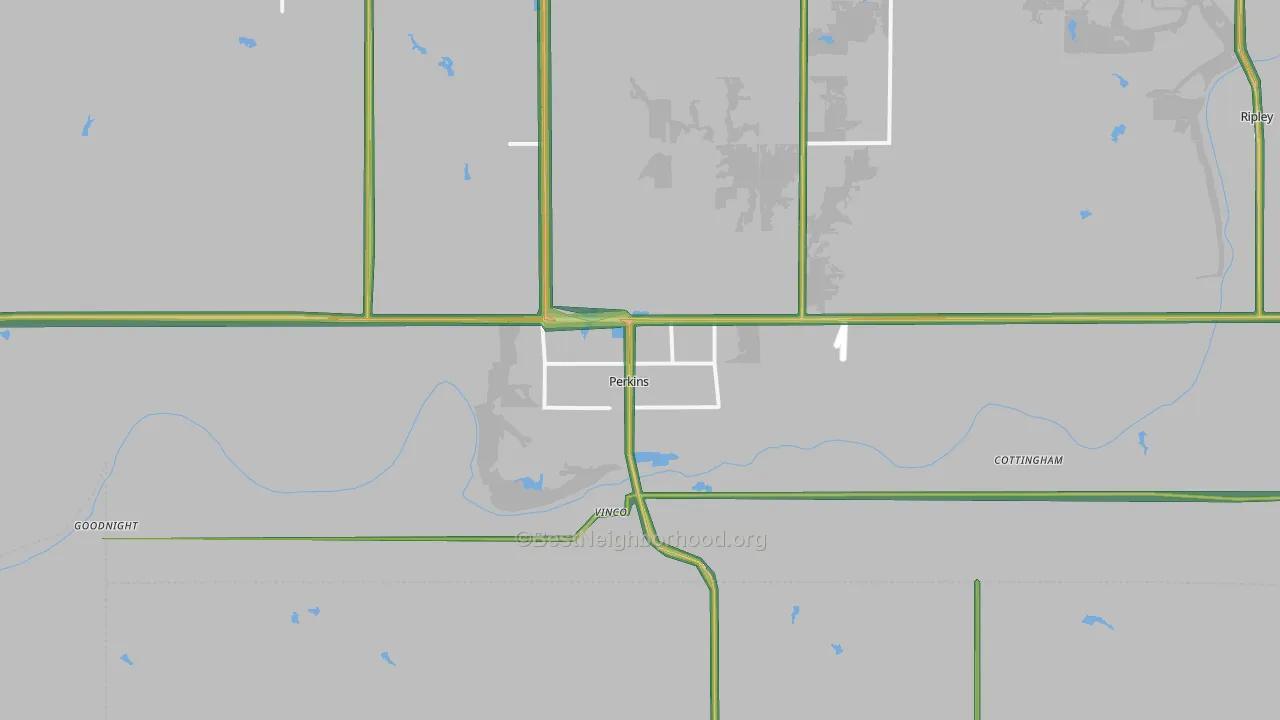 74059, OK Map of Noise Levels in 74059