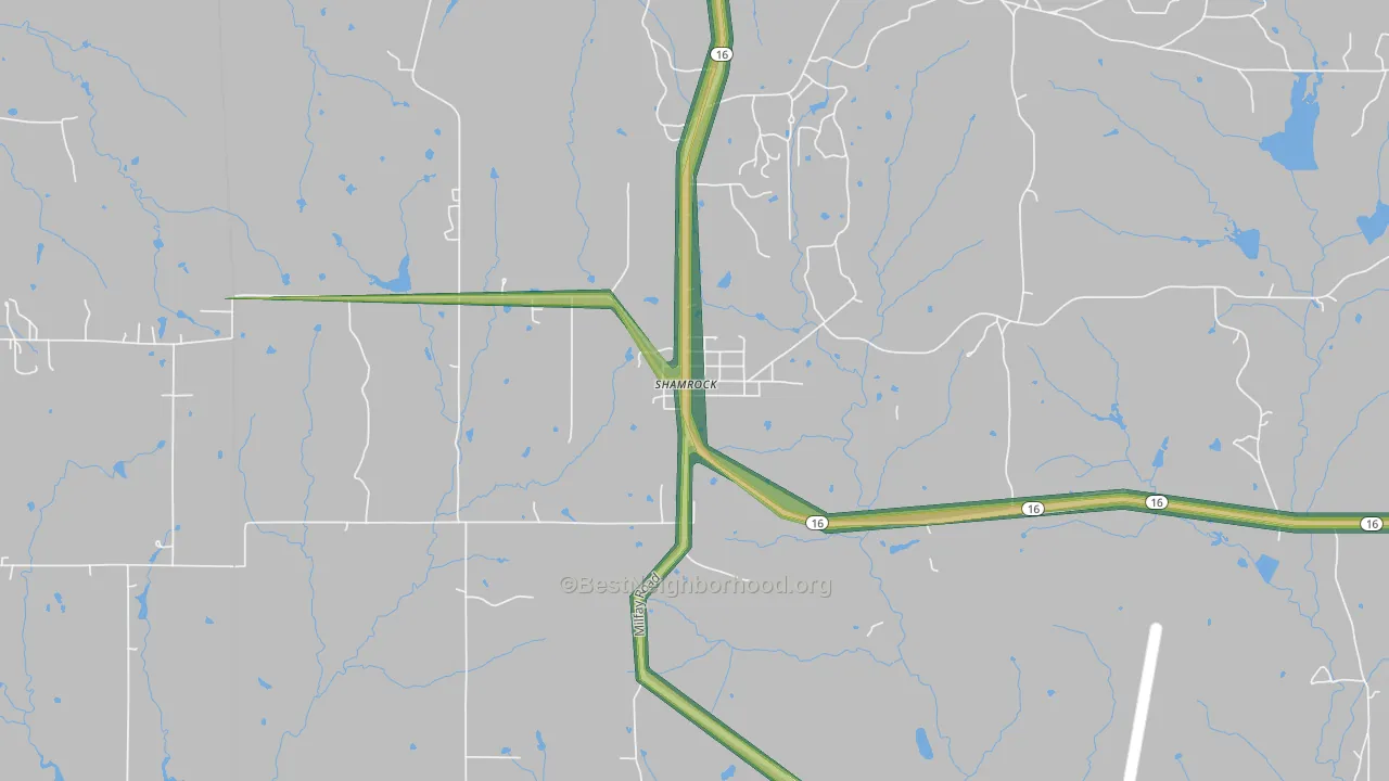 74068, OK Map of Noise Levels in 74068