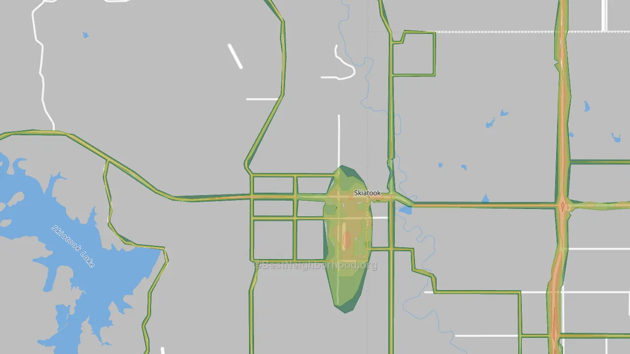 74070, OK Map of Noise Levels in 74070