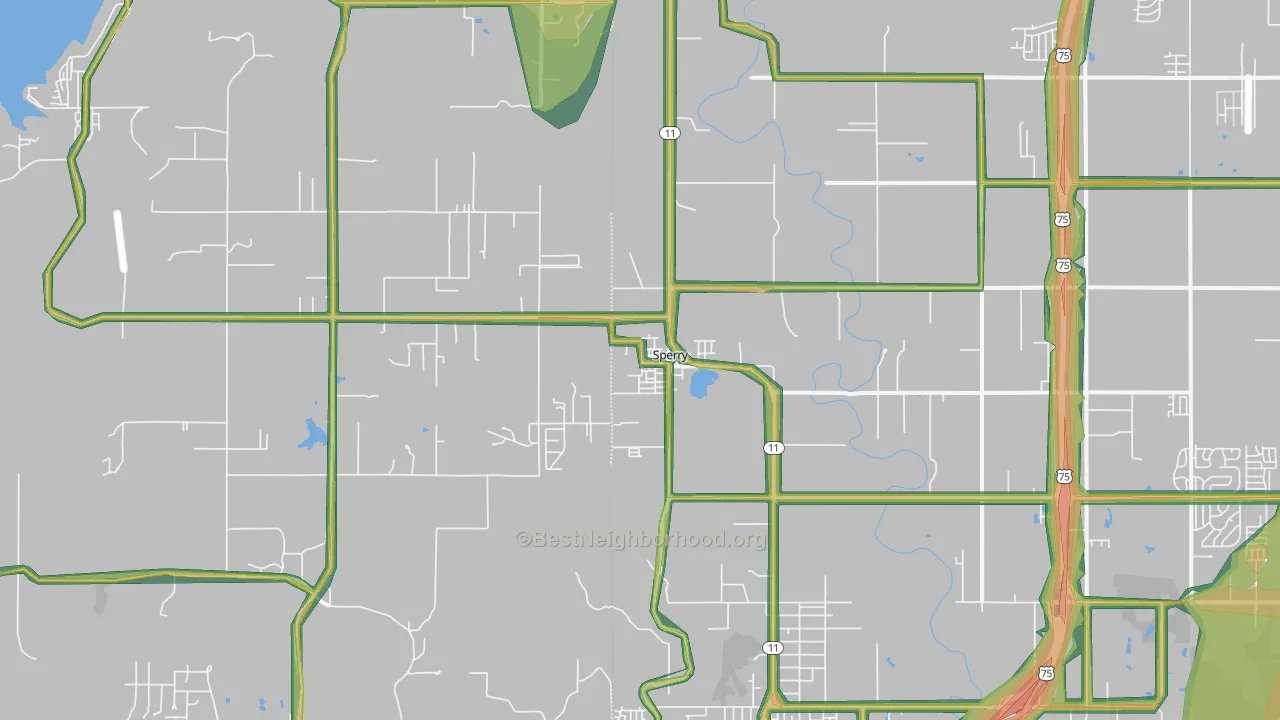 74073, OK Map of Noise Levels in 74073