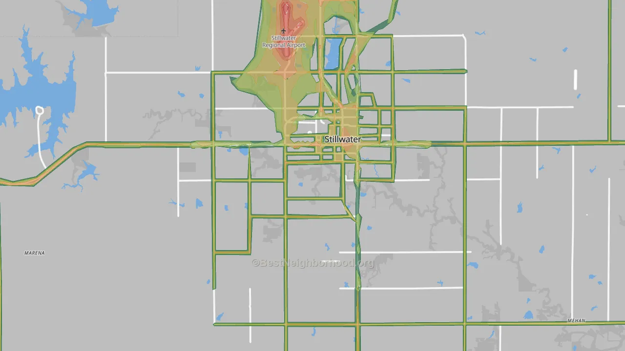 74074, OK Map of Noise Levels in 74074