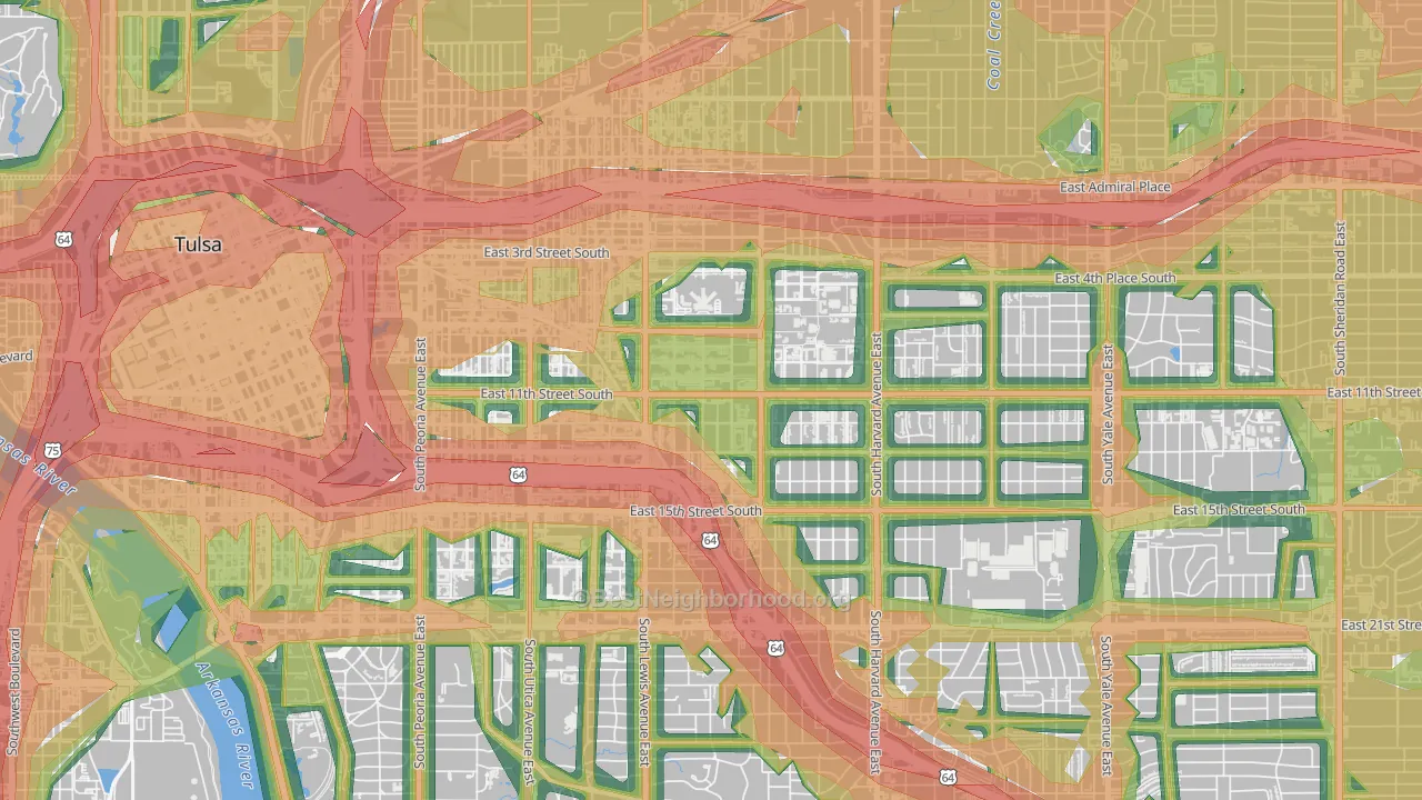 74104, OK Map of Noise Levels in 74104