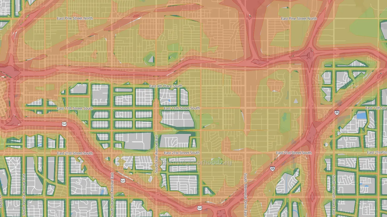 74112, OK Map of Noise Levels in 74112