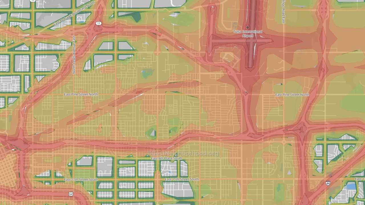 74115, OK Map of Noise Levels in 74115