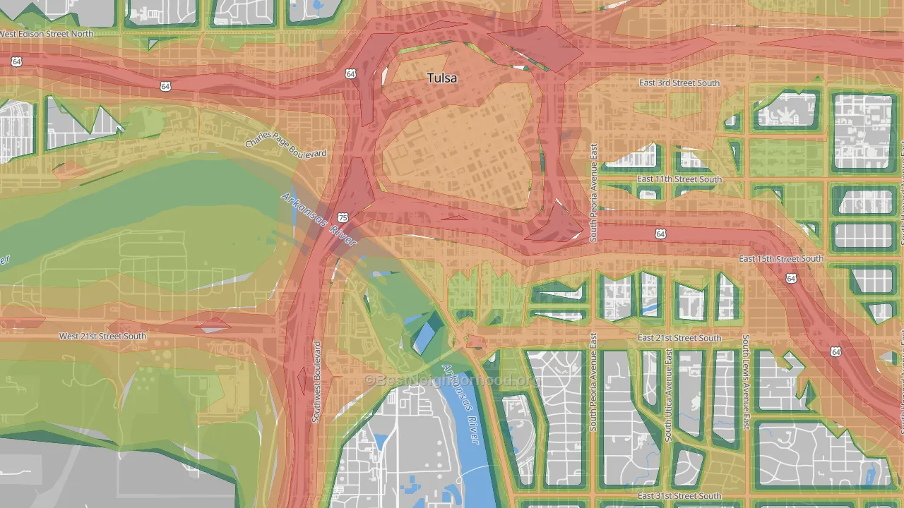 74119, OK Map of Noise Levels in 74119