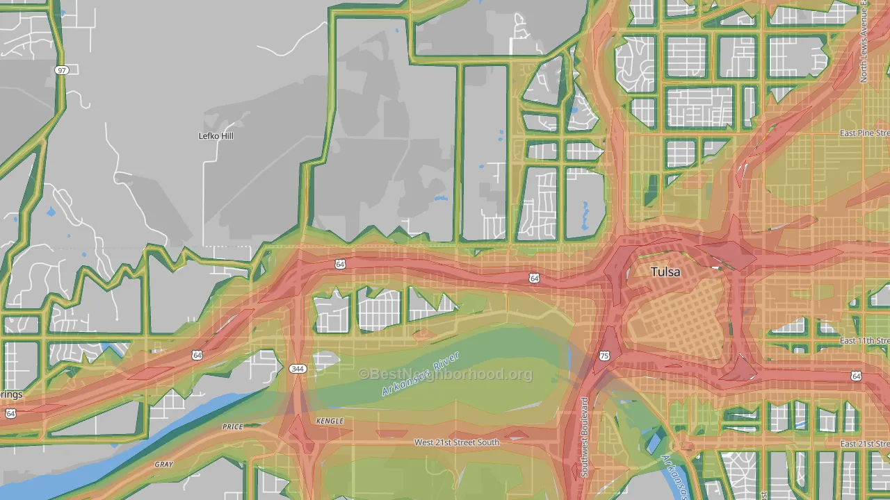 74127, OK Map of Noise Levels in 74127