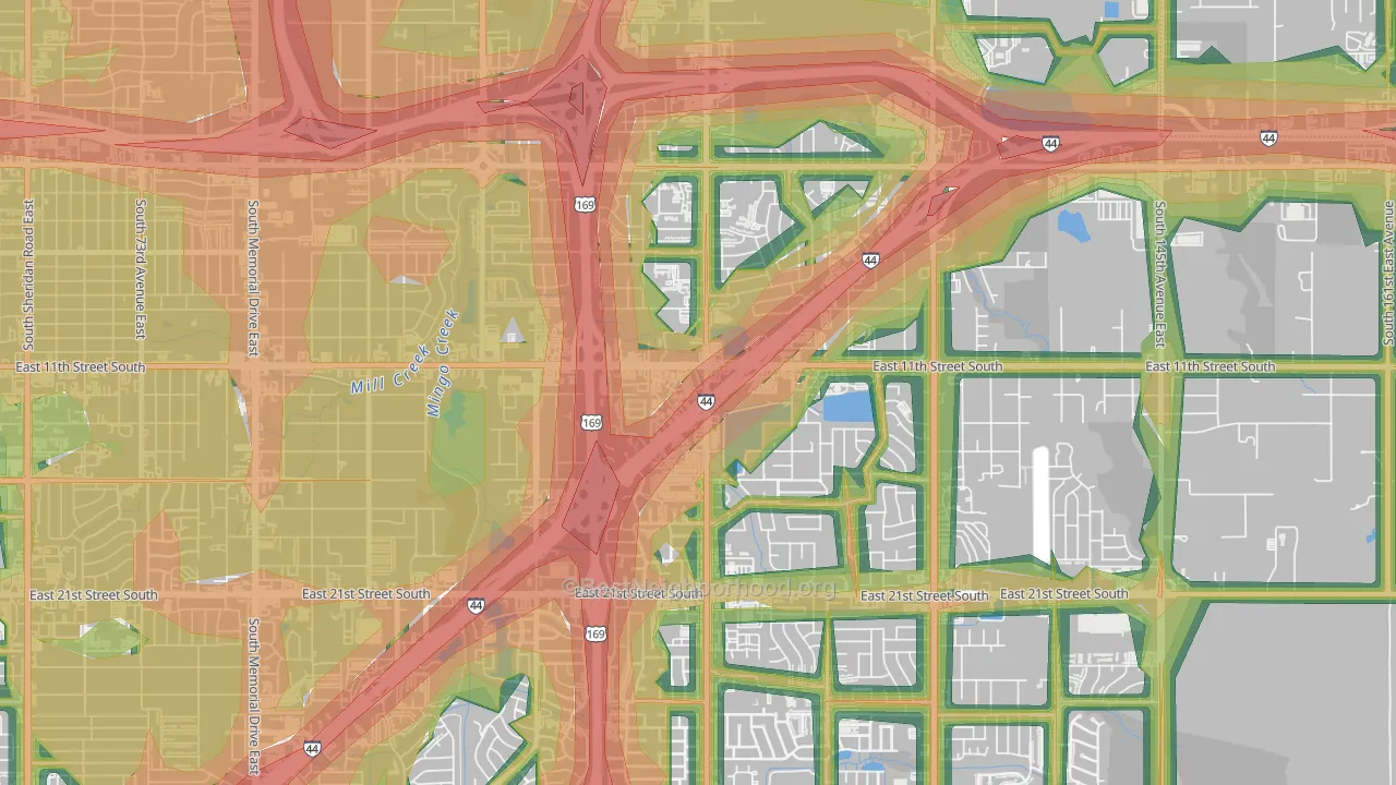 74128, OK Map of Noise Levels in 74128