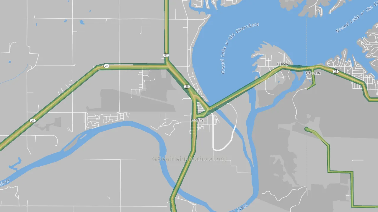 74350, OK Map of Noise Levels in 74350