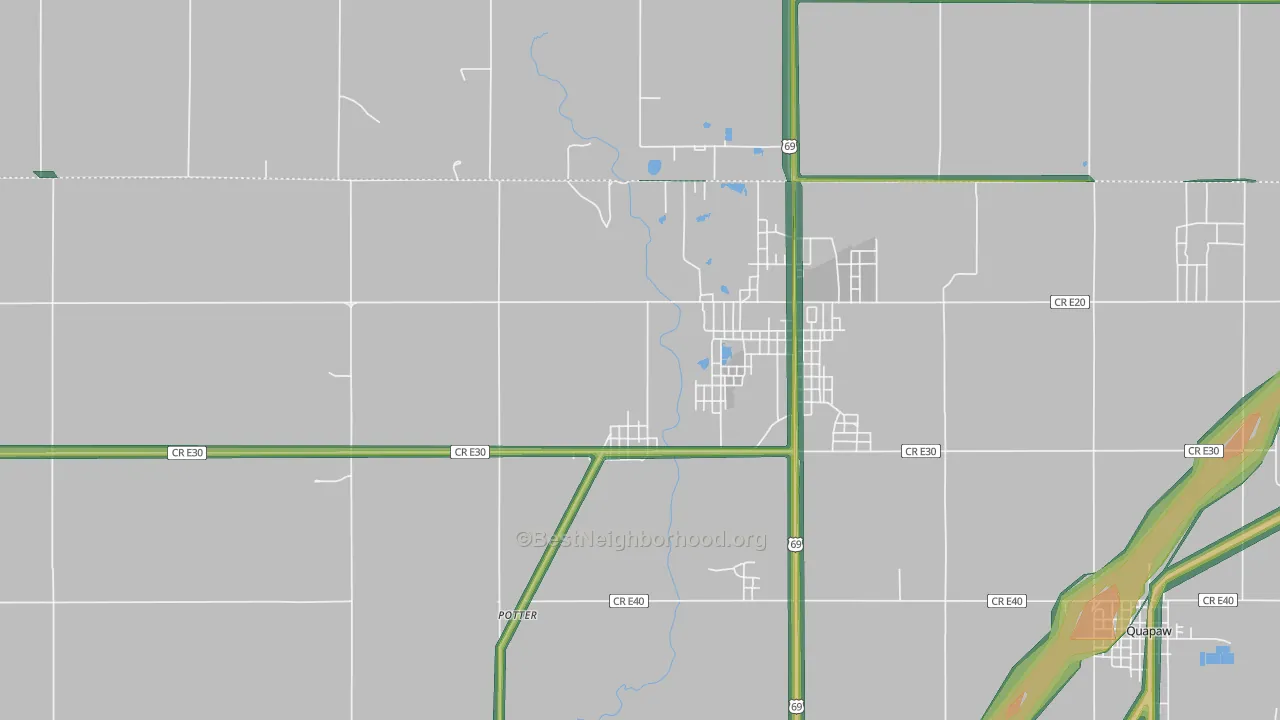 74360, OK Map of Noise Levels in 74360