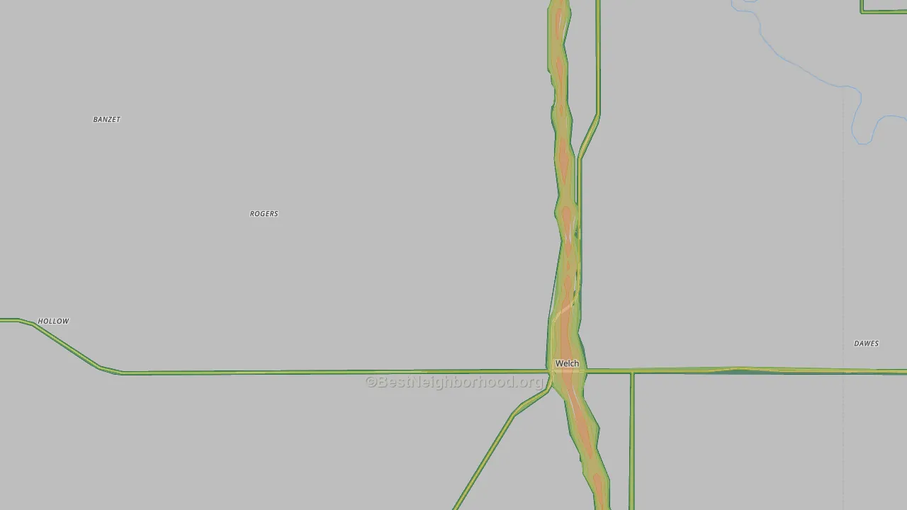 74369, OK Map of Noise Levels in 74369