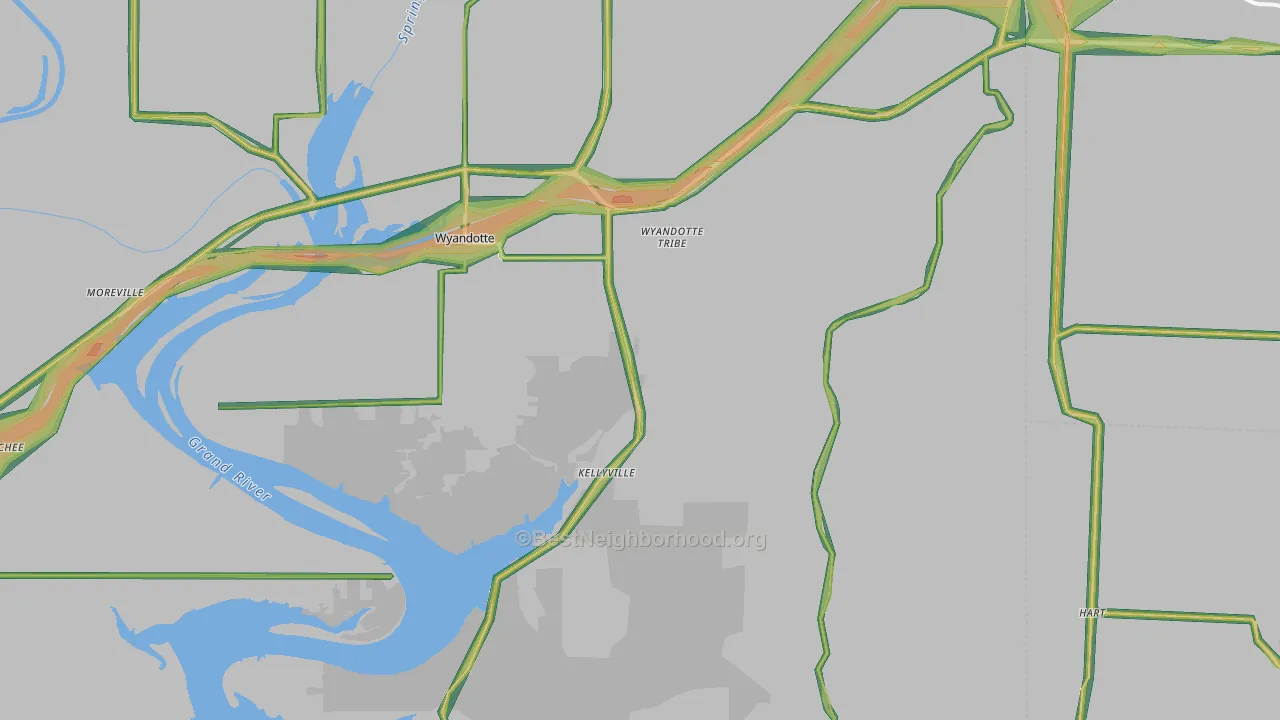 74370, OK Map of Noise Levels in 74370