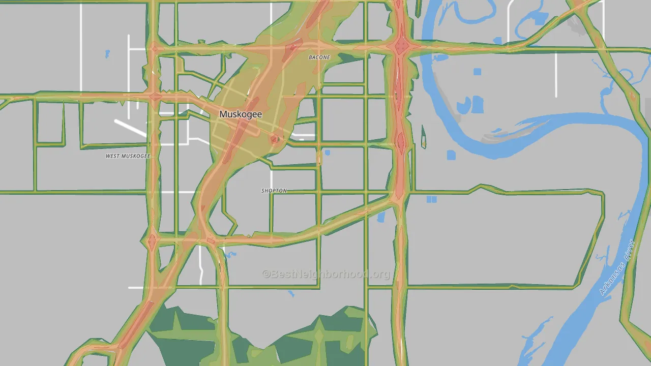 74403, OK Map of Noise Levels in 74403