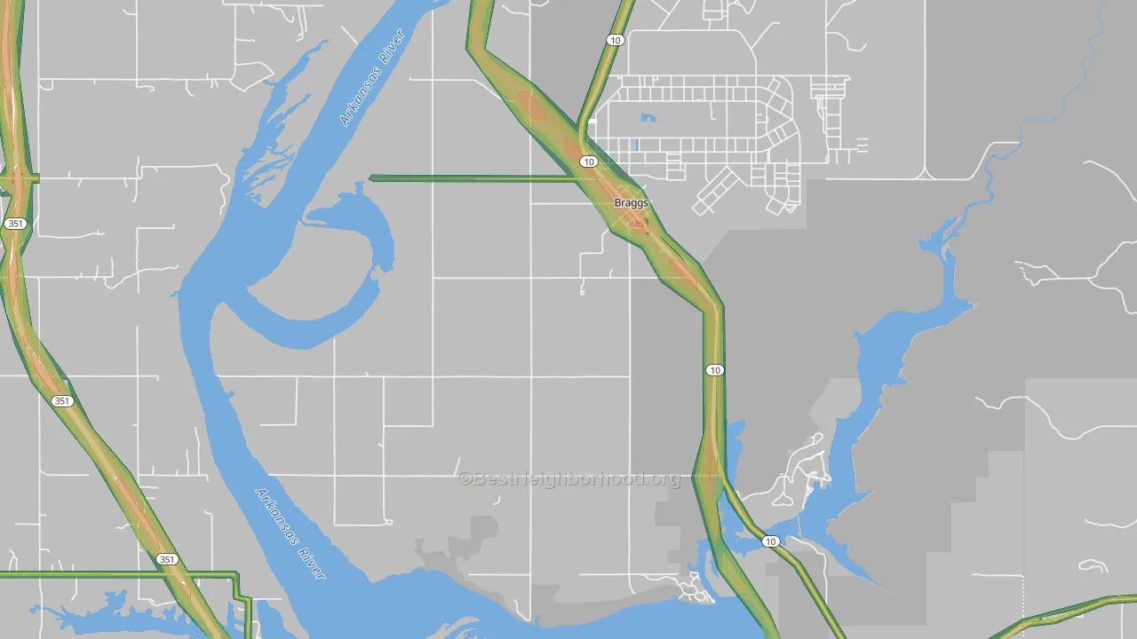 74423, OK Map of Noise Levels in 74423