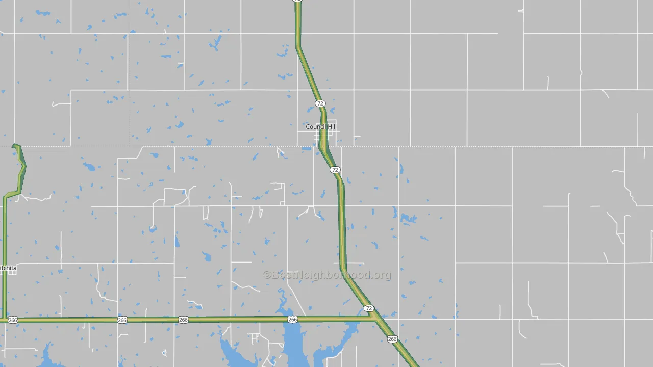 74428, OK Map of Noise Levels in 74428