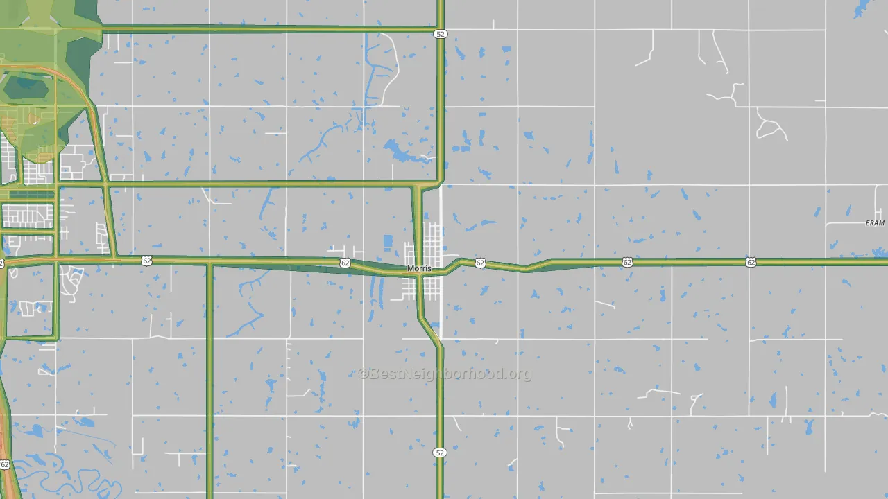 74445, OK Map of Noise Levels in 74445