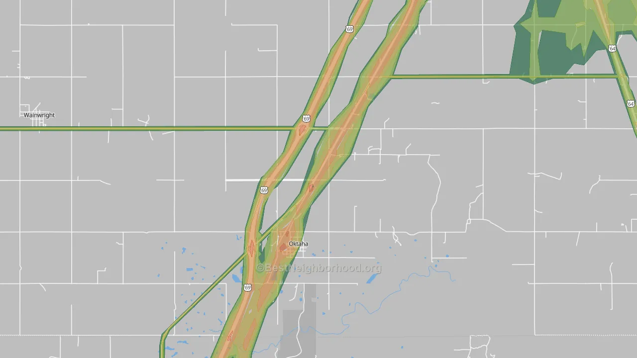 74450, OK Map of Noise Levels in 74450