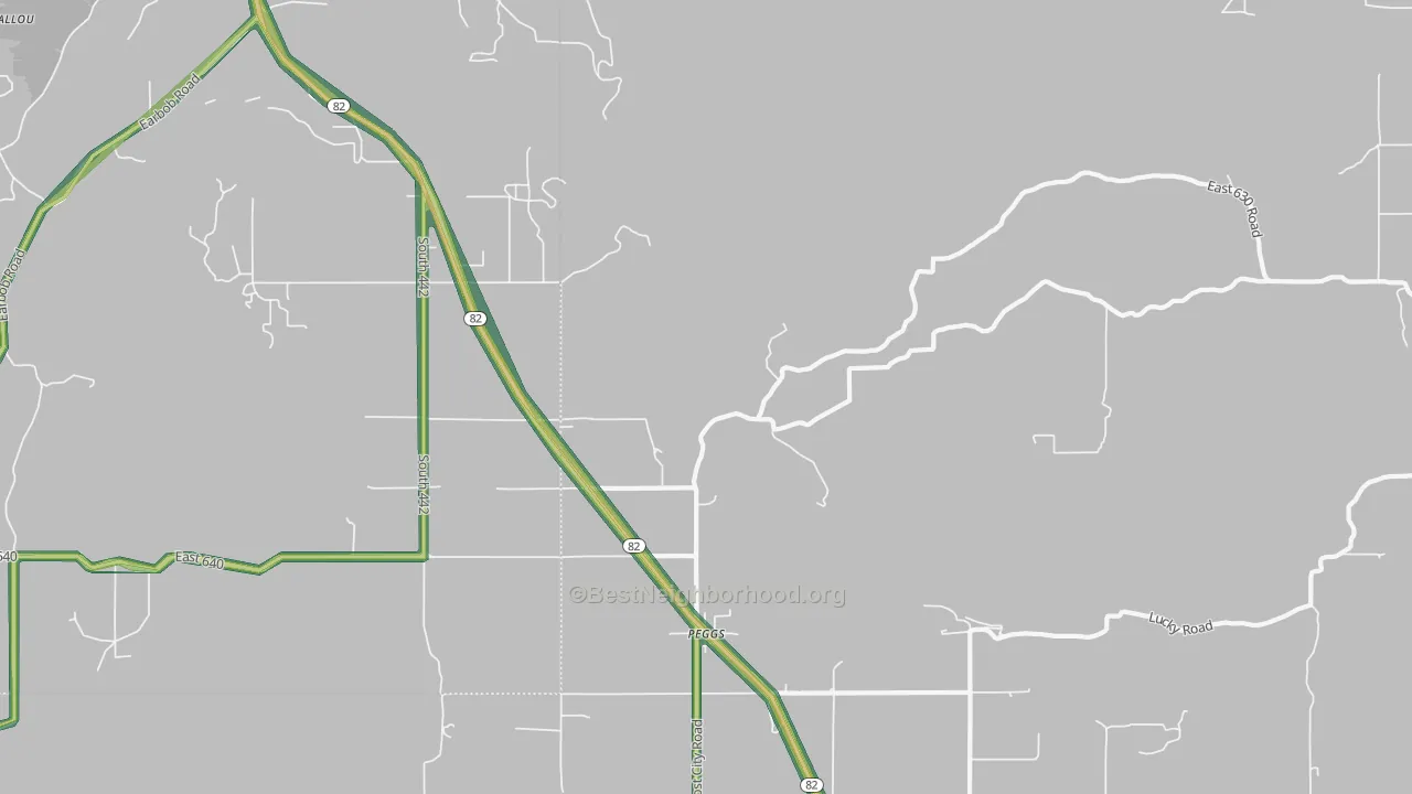 74452, OK Map of Noise Levels in 74452