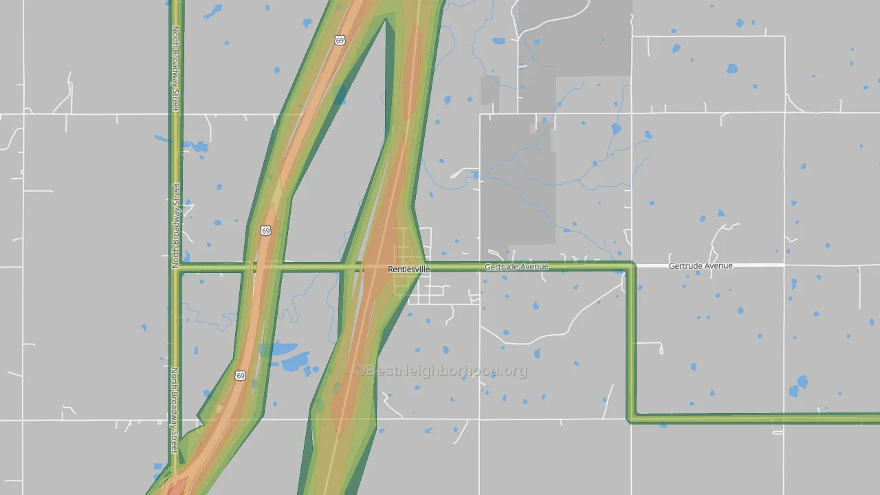 74459, OK Map of Noise Levels in 74459