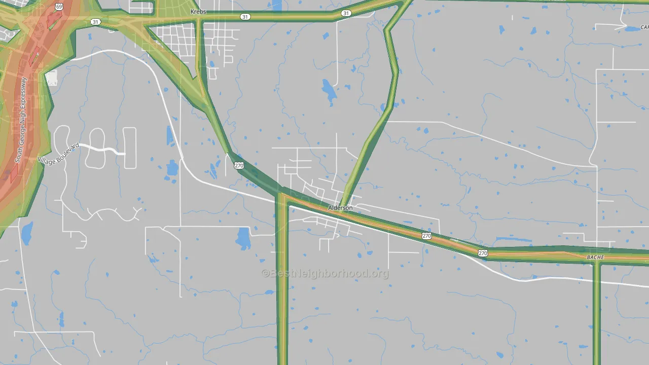 74522, OK Map of Noise Levels in 74522