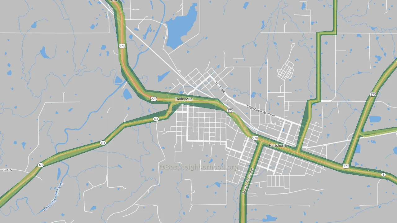 74546, OK Map of Noise Levels in 74546