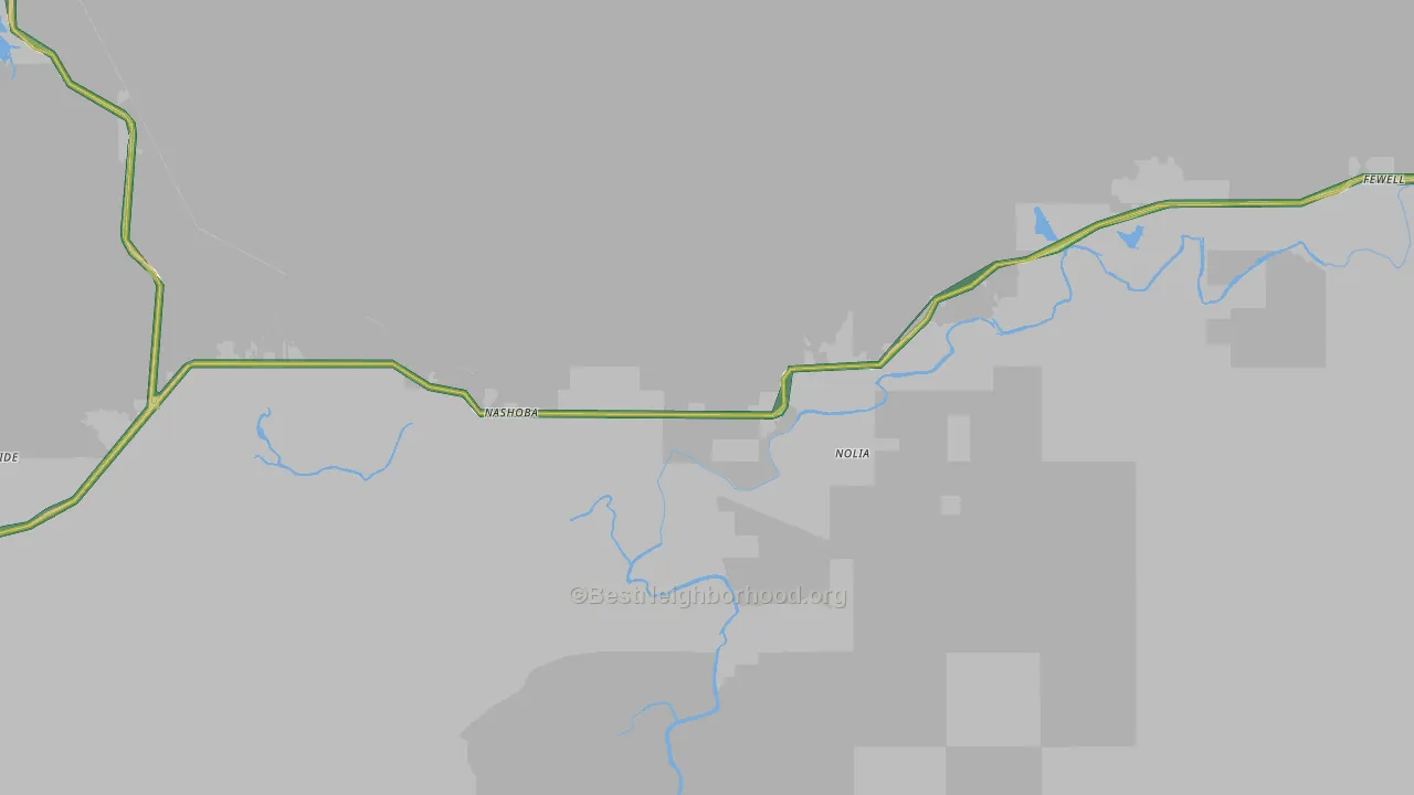 74558, OK Map of Noise Levels in 74558