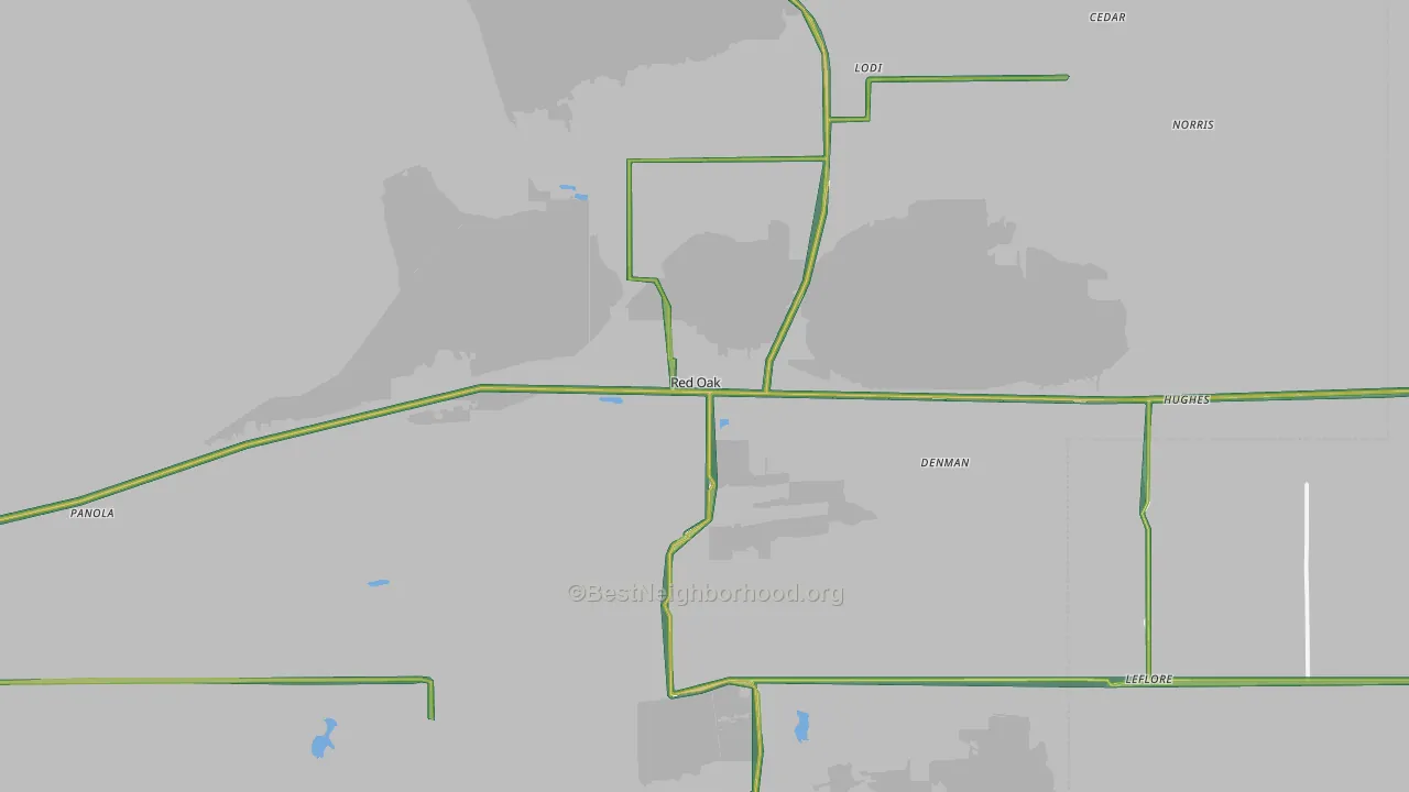 74563, OK Map of Noise Levels in 74563