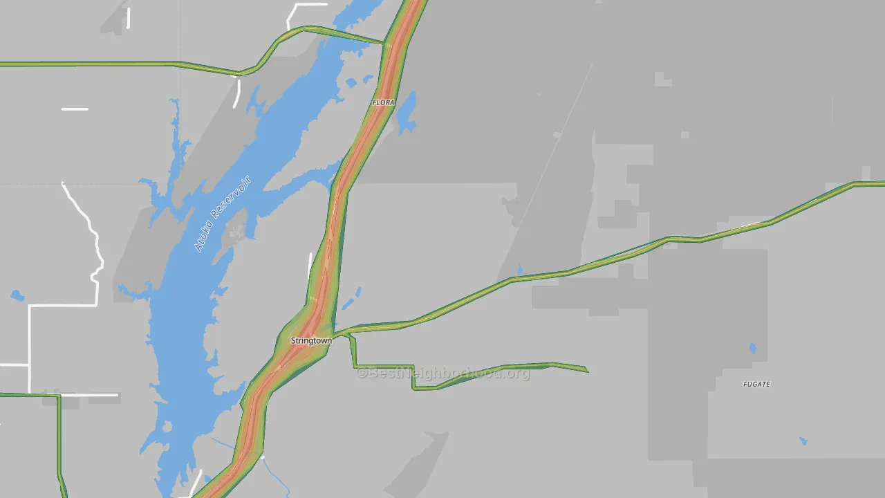 74569, OK Map of Noise Levels in 74569